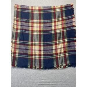 Unisex Unknown Plaid Blanket Scarf One Size Blue